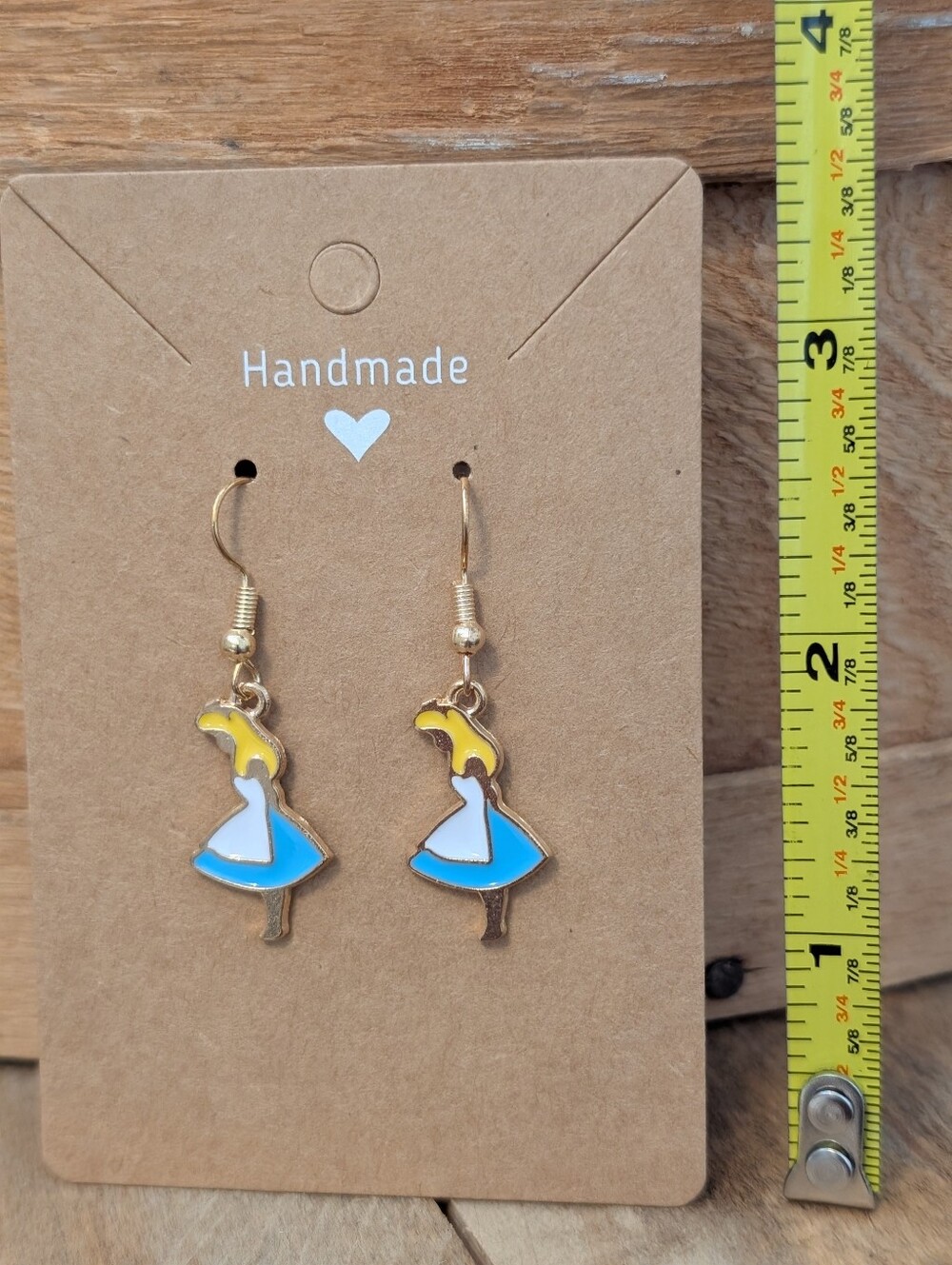 Disney's Alice In Wonderland Enamel Metal Earrings NEW